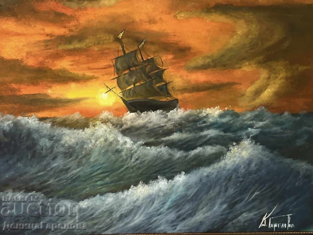 Denitsa Garelova Oil Painting, Framed 58/78 "Storm" - 6 Denitsa Garelova Oil Painting, Framed 58/78 "Storm" - 6