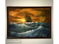 Denitsa Garelova tablou ulei ramă 58/78 "Ștorm"