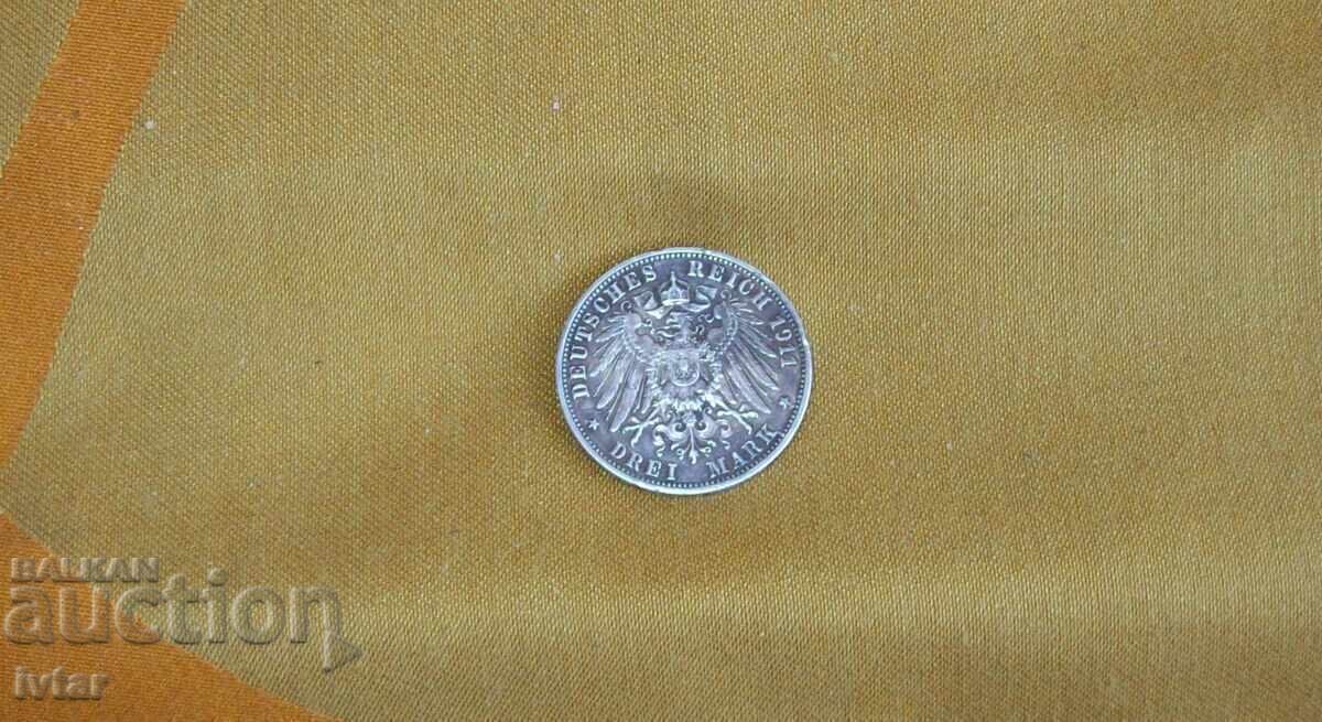 Licitație 3 mărci 1911 - Germania, Württemberg