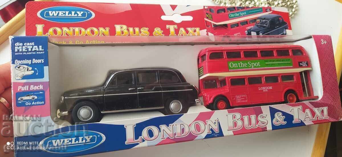Set metalic Autobuz londonez și taxi