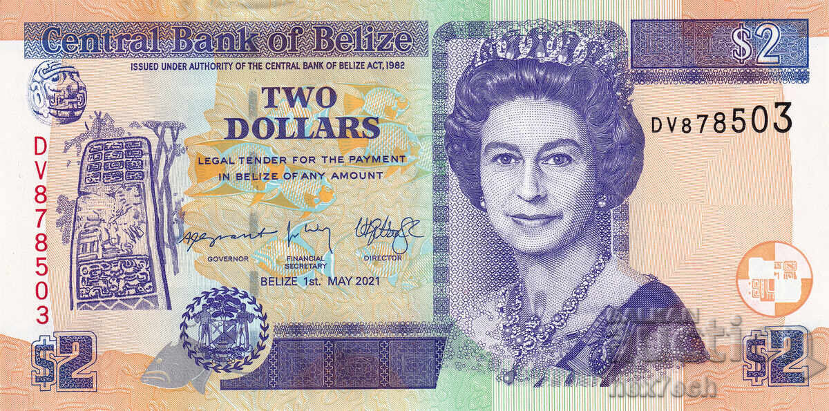 ❤️ ⭐ Belize 2021 2 USD UNC nou ⭐ ❤️ cu preț 9.99 BGN | € 5.11