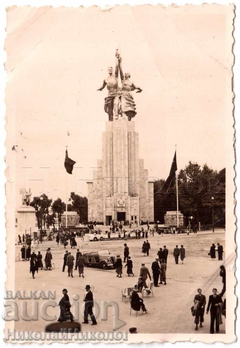 1937 FOTOGRAFIE MICĂ VECHE EXPOZIȚIA DE LA PARIS PAVILIONUL URSS D603