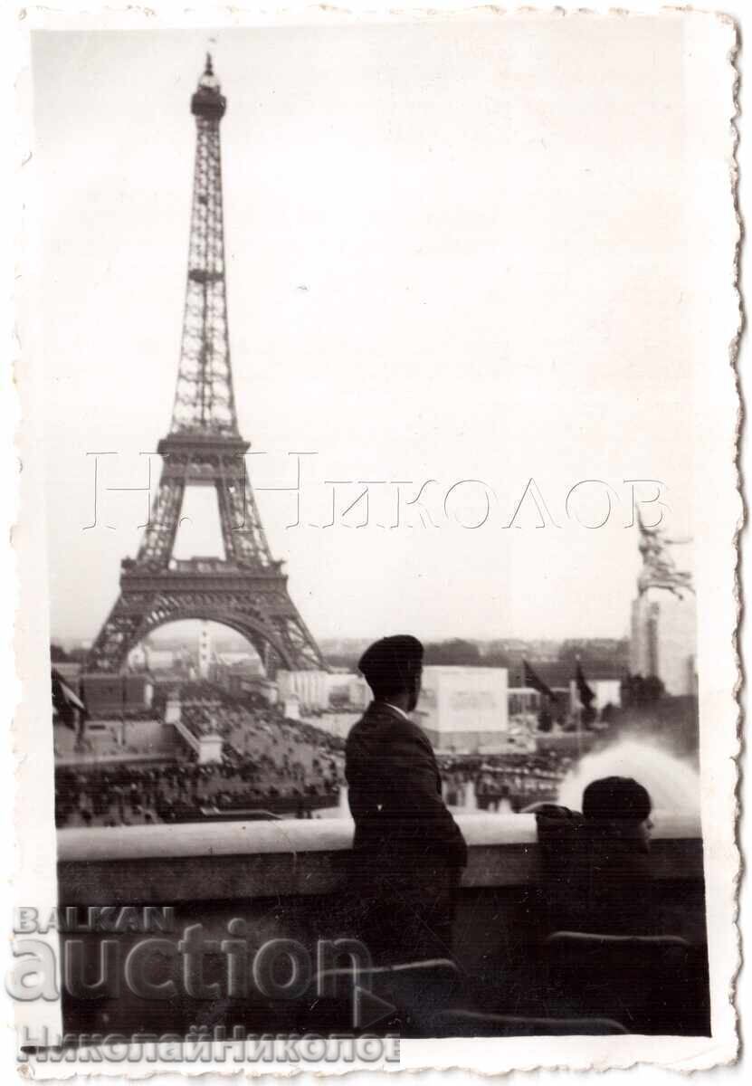 1937 FOTOGRAFIE MICĂ VECHE PARIS BULGARI LA EXPOZIȚIE D606