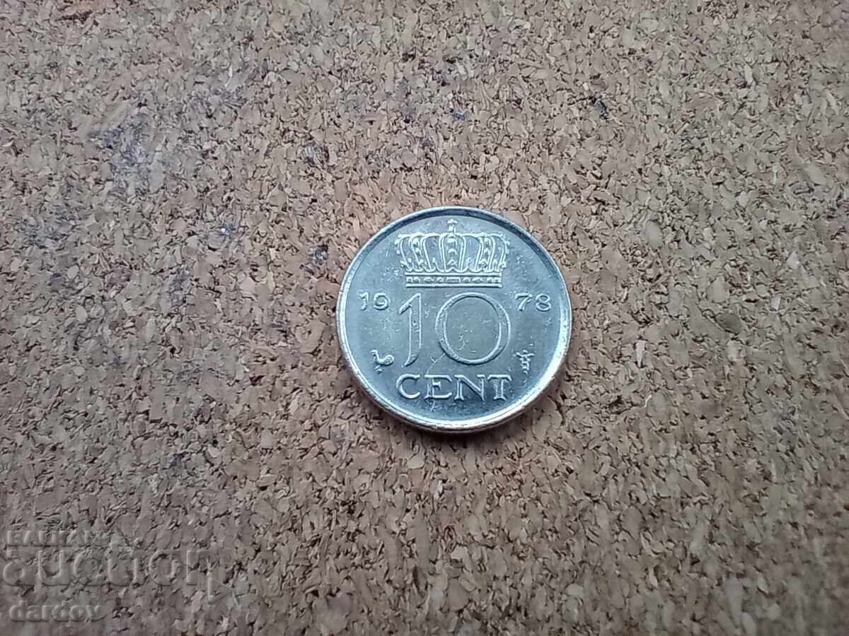 Olanda 10 cenți 1978 an