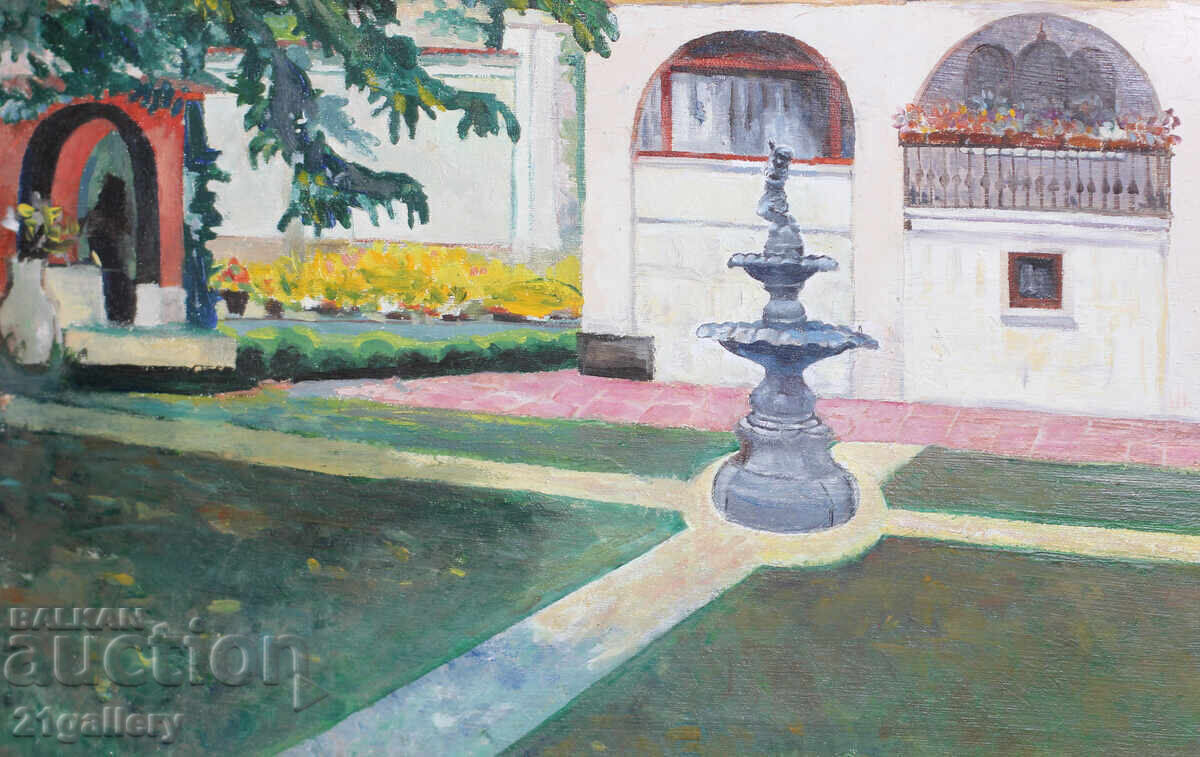 Delivery of Peter Nenov (1951-) city landscape, oil paints