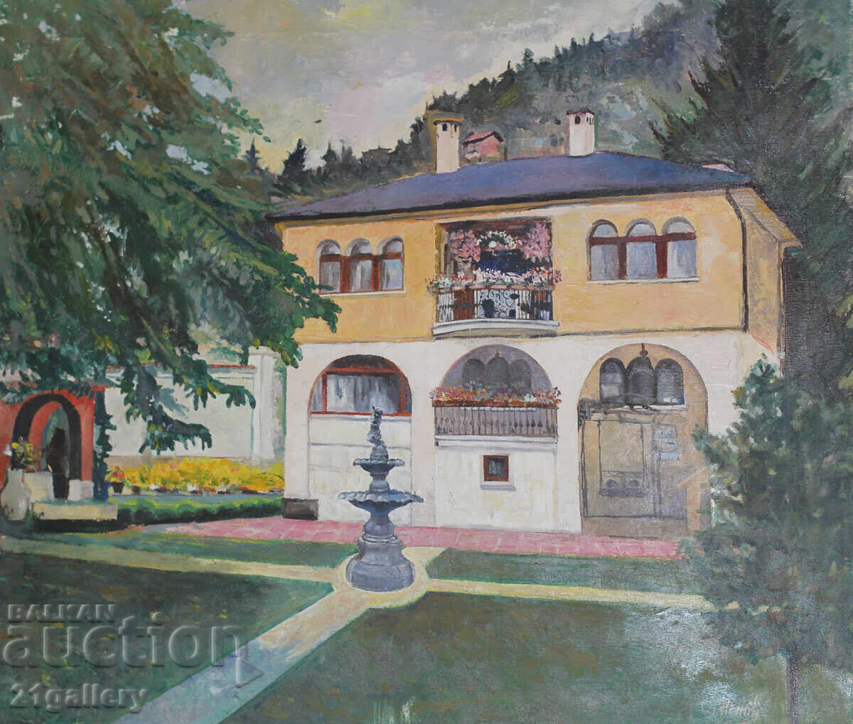 Peter Nenov (1951-) city landscape, oil paints