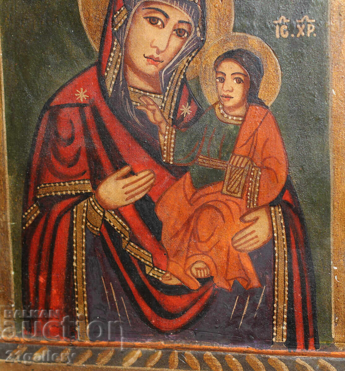 Tempera paints icon triptych Holy Mother of God with the Child - 6 Tempera paints icon triptych Holy Mother of God with the Child - 6