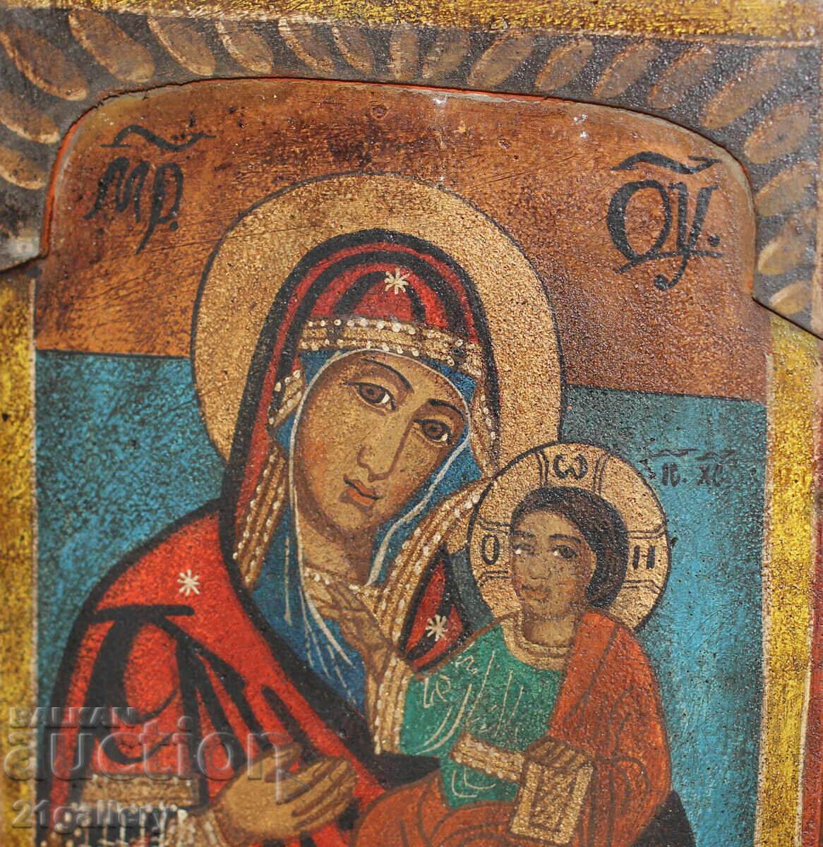 Tempera paints triptych Theotokos with the Infant - 5 Tempera paints triptych Theotokos with the Infant - 5