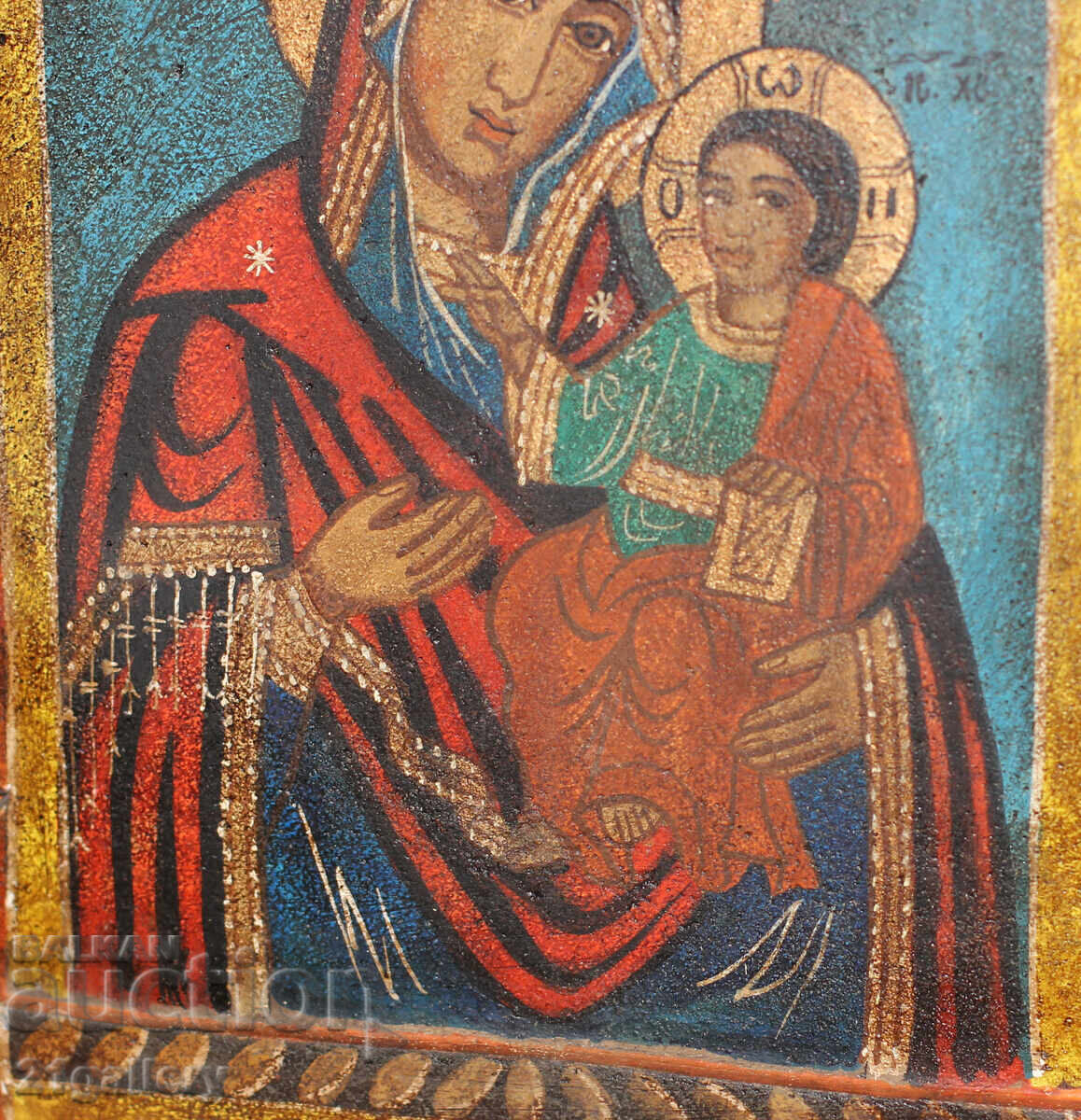 Tempera paints triptych Theotokos with the Infant - 6 Tempera paints triptych Theotokos with the Infant - 6