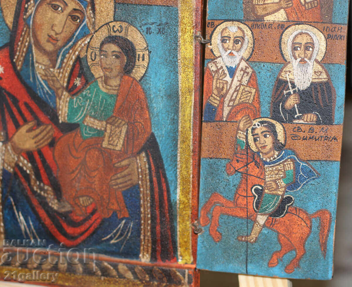 Tempera paints triptych Theotokos with the Infant - 7 Tempera paints triptych Theotokos with the Infant - 7