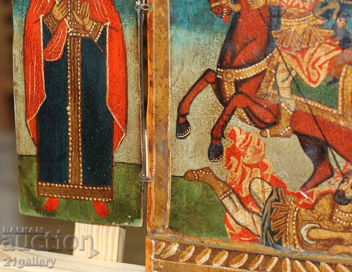 Delivery of Hand-painted icon triptych Saint Demetrius of Thessaloniki