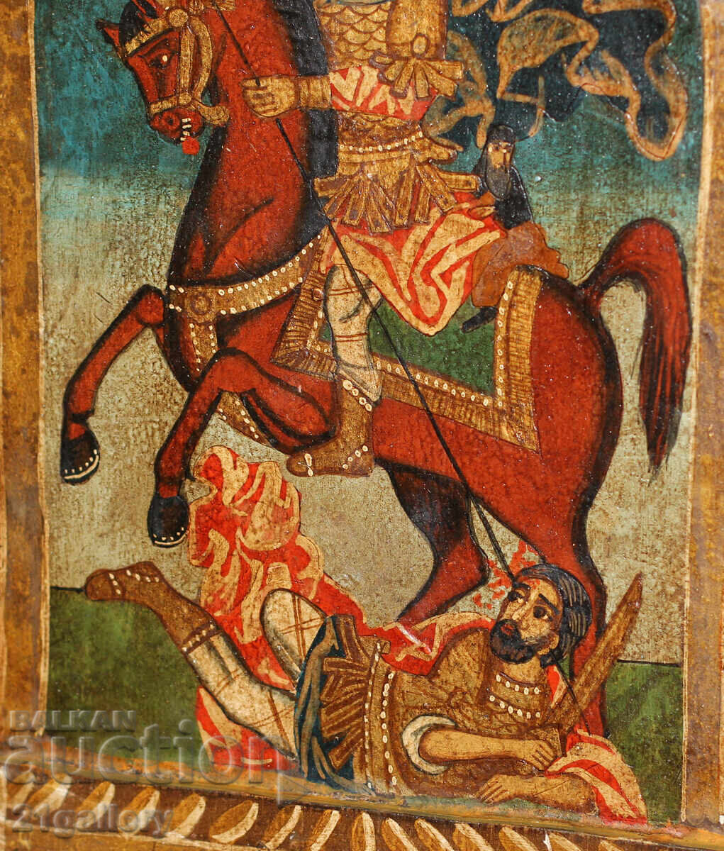 Hand-painted icon triptych Saint Demetrius of Thessaloniki - 6