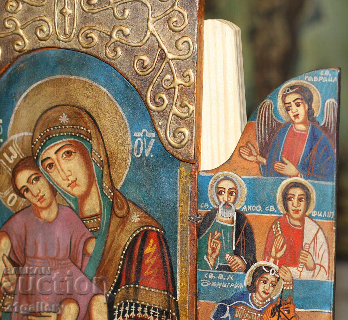 Hand-painted icon triptych Holy Virgin and Child - 6 Hand-painted icon triptych Holy Virgin and Child - 6
