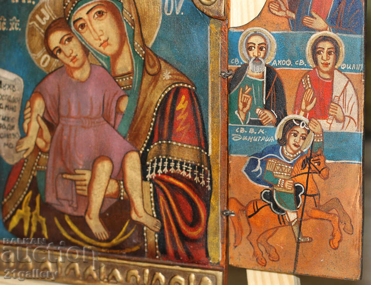 Hand-painted icon triptych Holy Virgin and Child - 7 Hand-painted icon triptych Holy Virgin and Child - 7