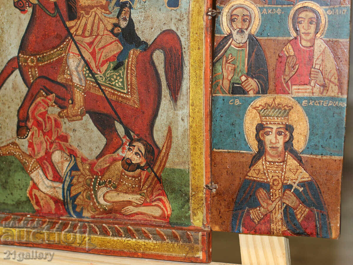 Hand-painted icon triptych Saint Demetrius of Thessaloniki - 7 Hand-painted icon triptych Saint Demetrius of Thessaloniki - 7