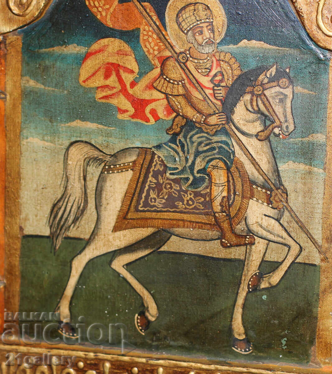 Hand-painted triptych icon of Saint Mina - 5 Hand-painted triptych icon of Saint Mina - 5