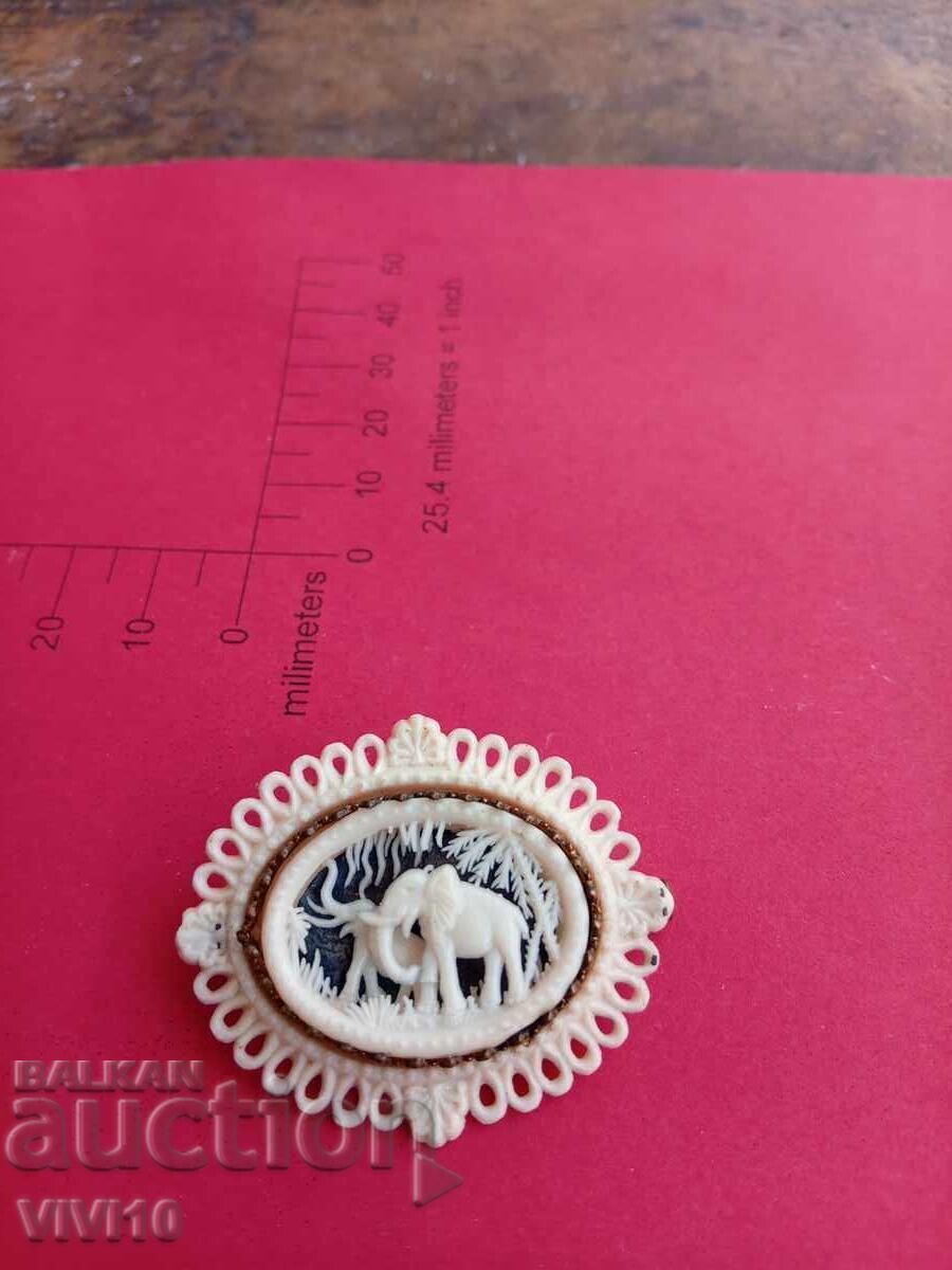 Antique brooch, bone