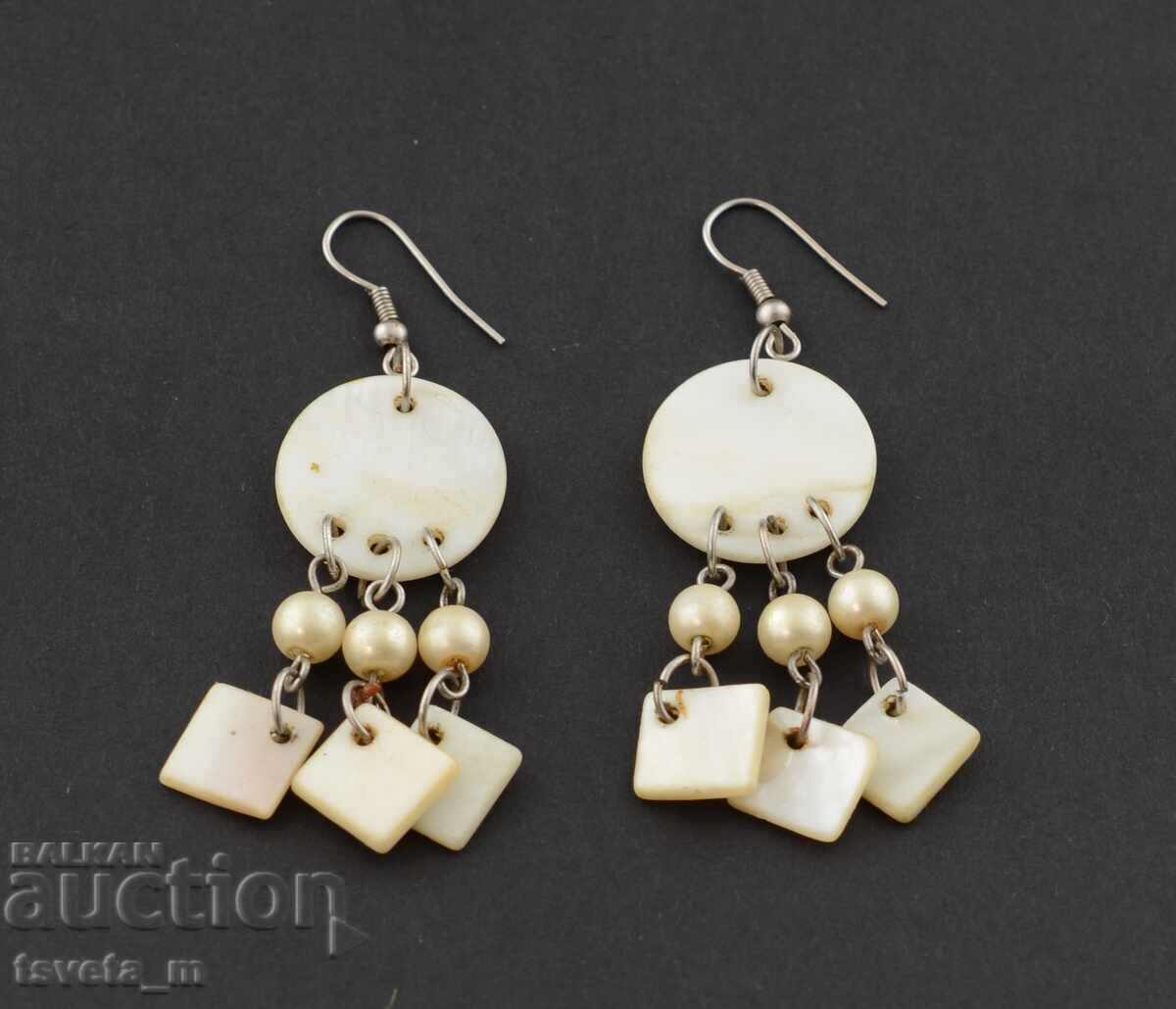 Earrings, mother-of-pearl
