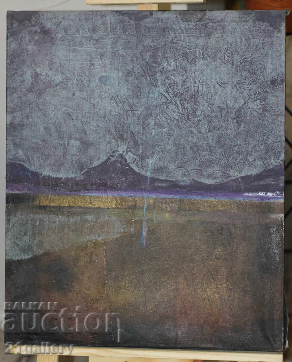 Licitație Tablou modern Compoziție abstractă peisaj