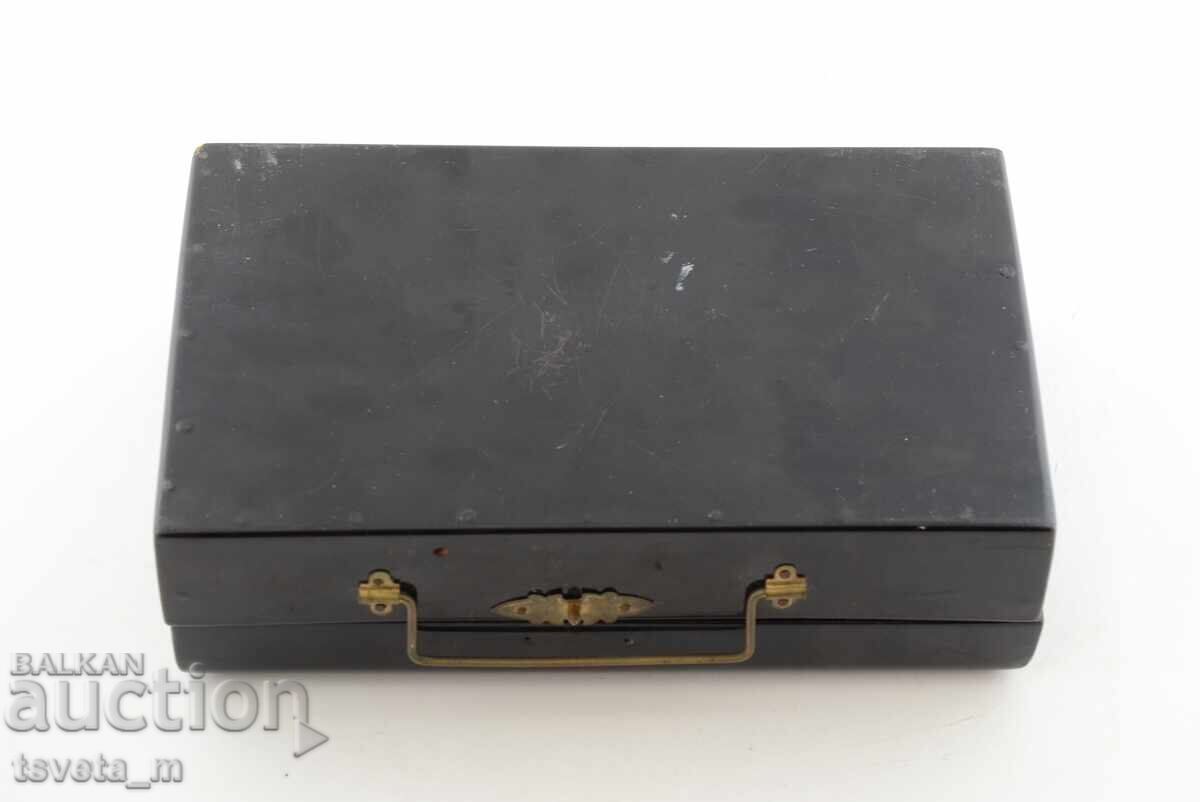 Antique jewelry box, black lacquer and mother-of-pearl inlay - 6 Antique jewelry box, black lacquer and mother-of-pearl inlay - 6