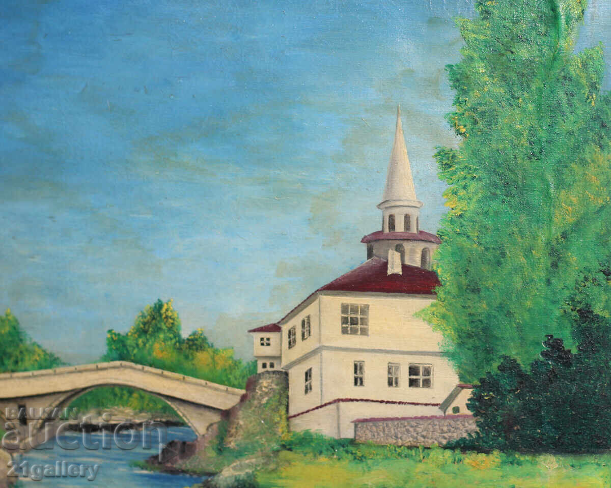 Delivery of Old oil painting landscape from Tryavna 1971