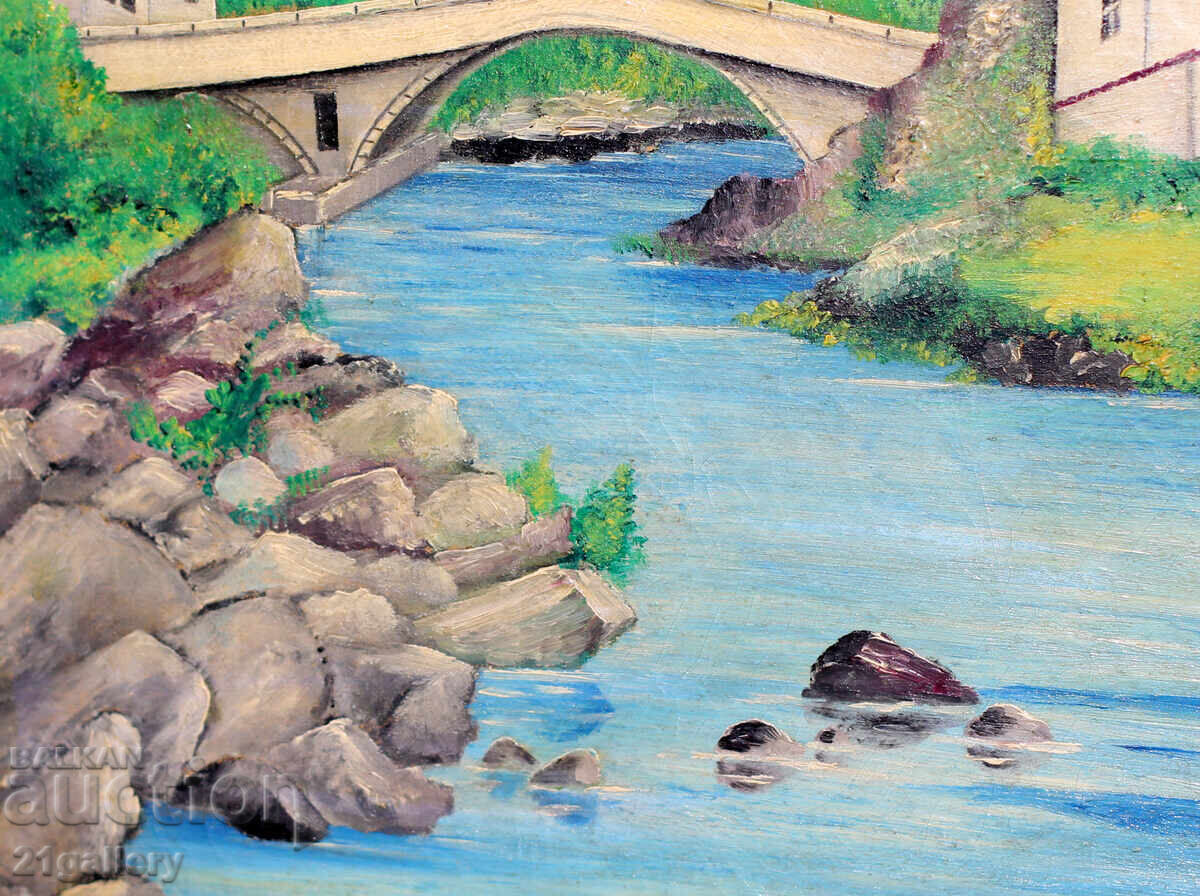 Old oil painting landscape from Tryavna 1971 - 5