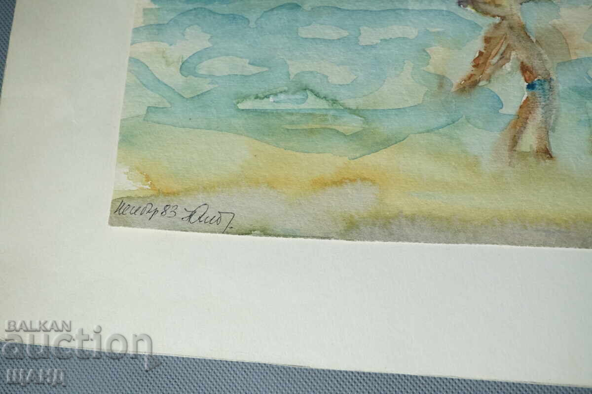 Old Master Watercolor Painting Landscape Nessebar with price 5.35 BGN | € 2.74 Old Master Watercolor Painting Landscape Nessebar with price 5.35 BGN | € 2.74