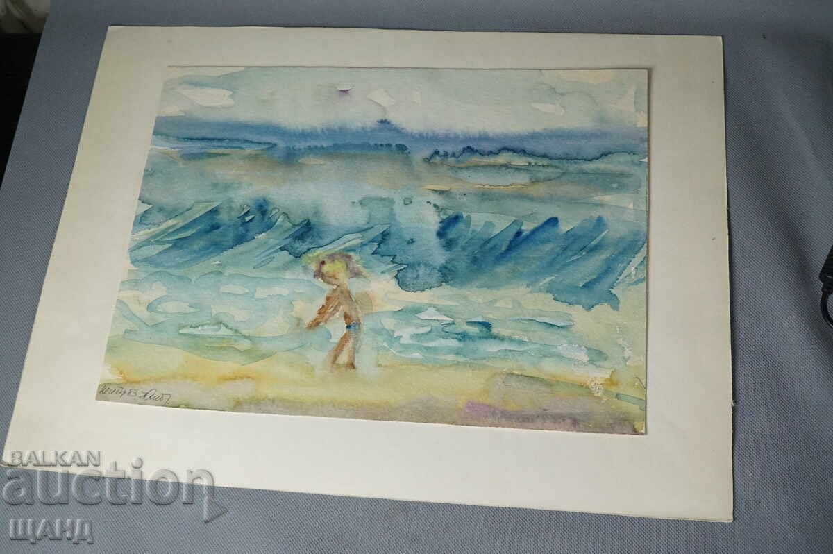 Old Master Watercolor Painting Landscape Nessebar Old Master Watercolor Painting Landscape Nessebar