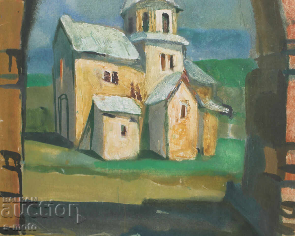 Δενίτσα Παριγκιάν Ακουαρέλα τοπίο μοναστήρι 1991 - 6 Δενίτσα Παριγκιάν Ακουαρέλα τοπίο μοναστήρι 1991 - 6