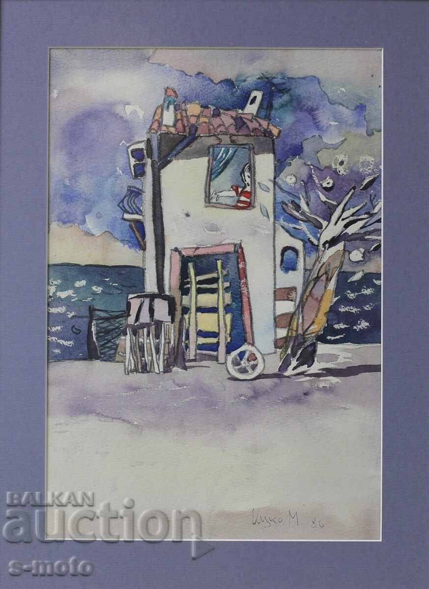 Auction  Itzko Maznev / 1964 - 2016 / Watercolor landscape 1986