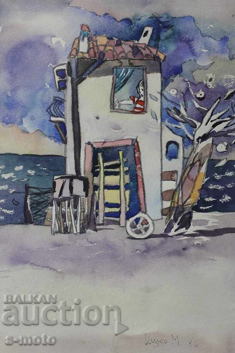 Delivery of Itzko Maznev / 1964 - 2016 / Watercolor landscape 1986