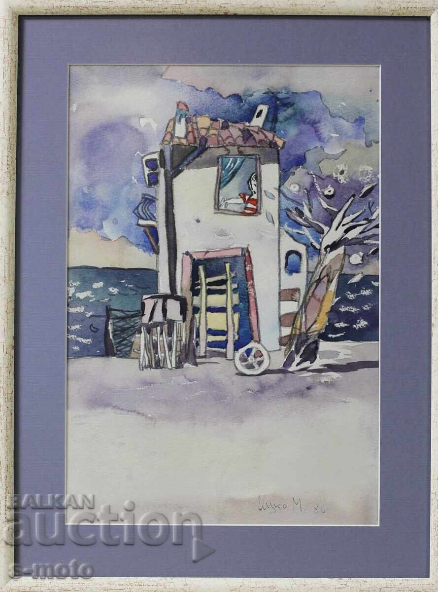 Itzko Maznev / 1964 - 2016 / Watercolor landscape 1986