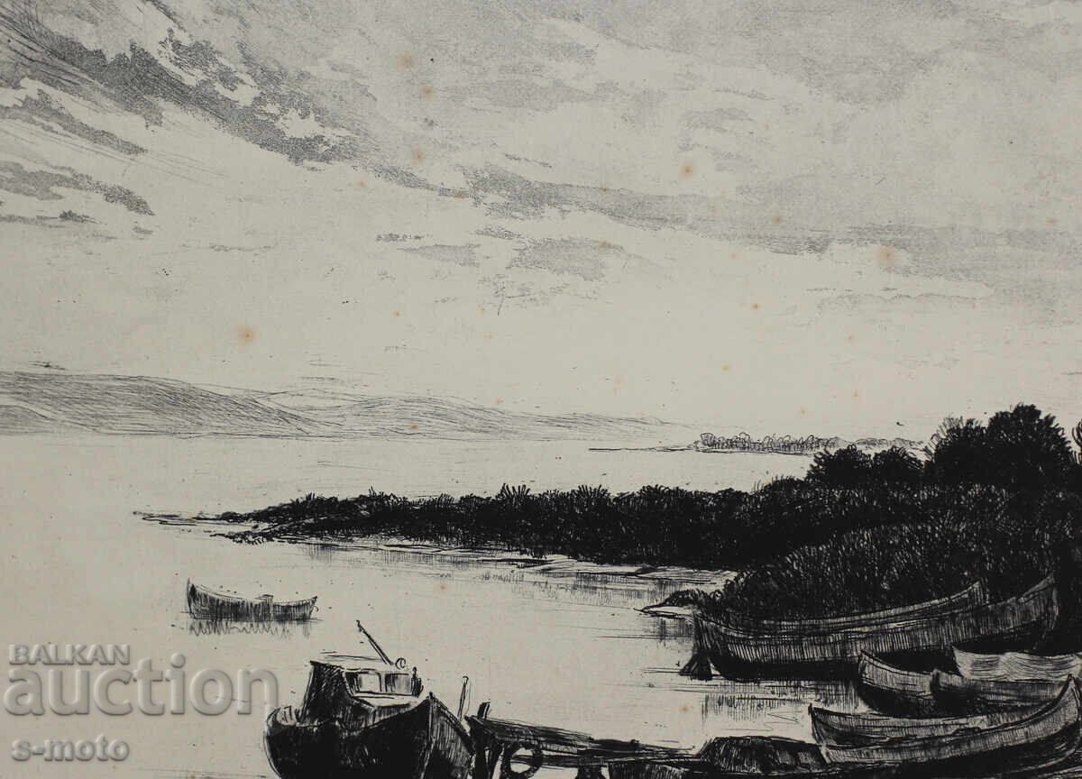 Delivery of Borislav Kuzmanov graphic drypoint 1983 Delivery of Borislav Kuzmanov graphic drypoint 1983