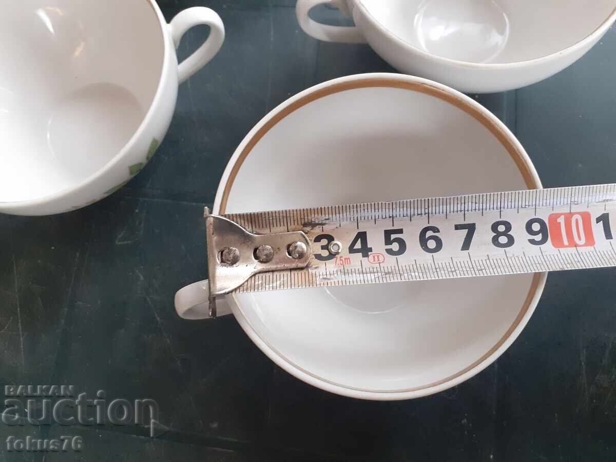 Dulevo - Soviet porcelain 5 cups gold rim and rose - 7 Dulevo - Soviet porcelain 5 cups gold rim and rose - 7