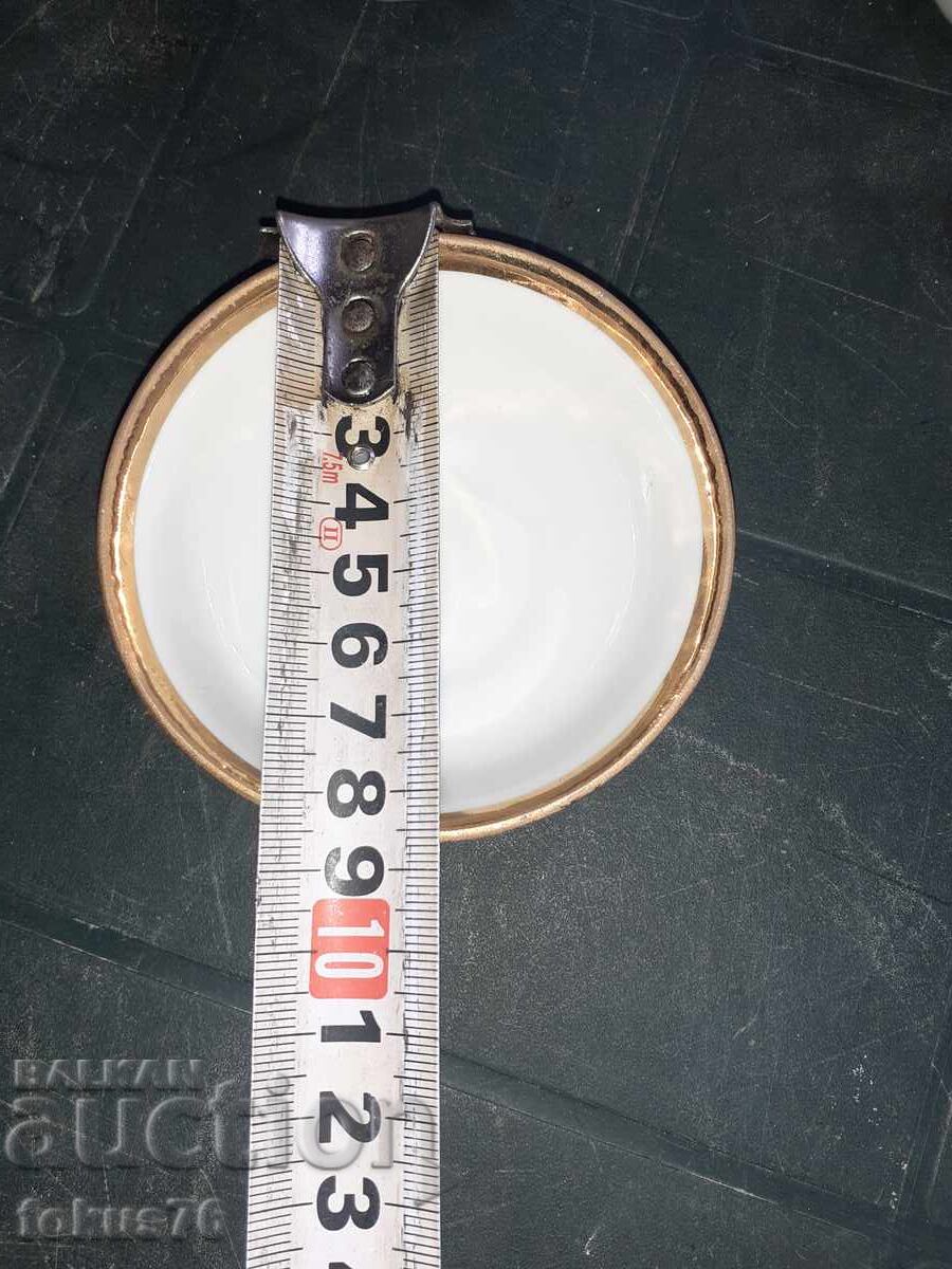 Ντουλέβο - σοβιετική πορσελάνη 4 μπολ για χαβιάρι χρυσό χείλος - 7