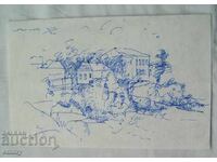 Small painting - Sozopol, old houses, sea