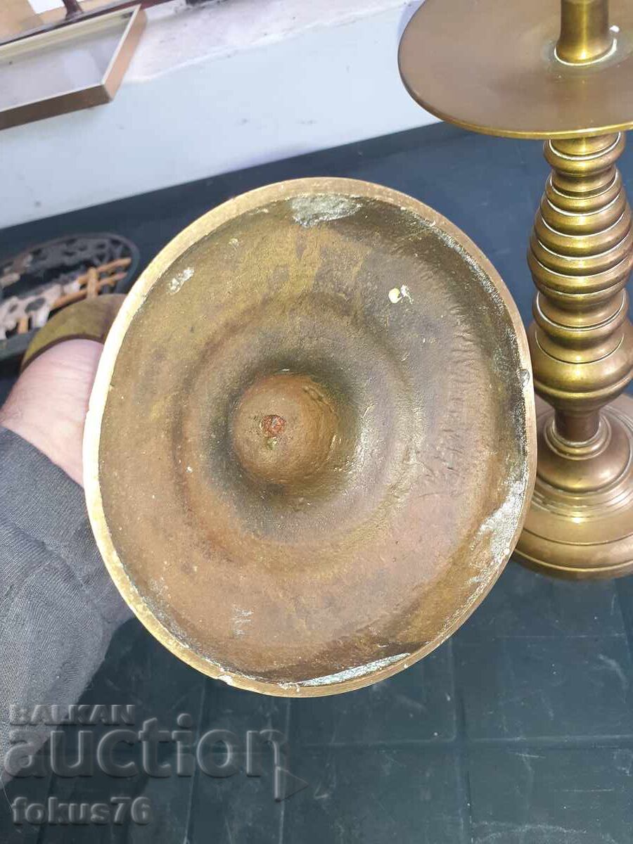 Pair of incredible antique bronze candlesticks - 5 Pair of incredible antique bronze candlesticks - 5