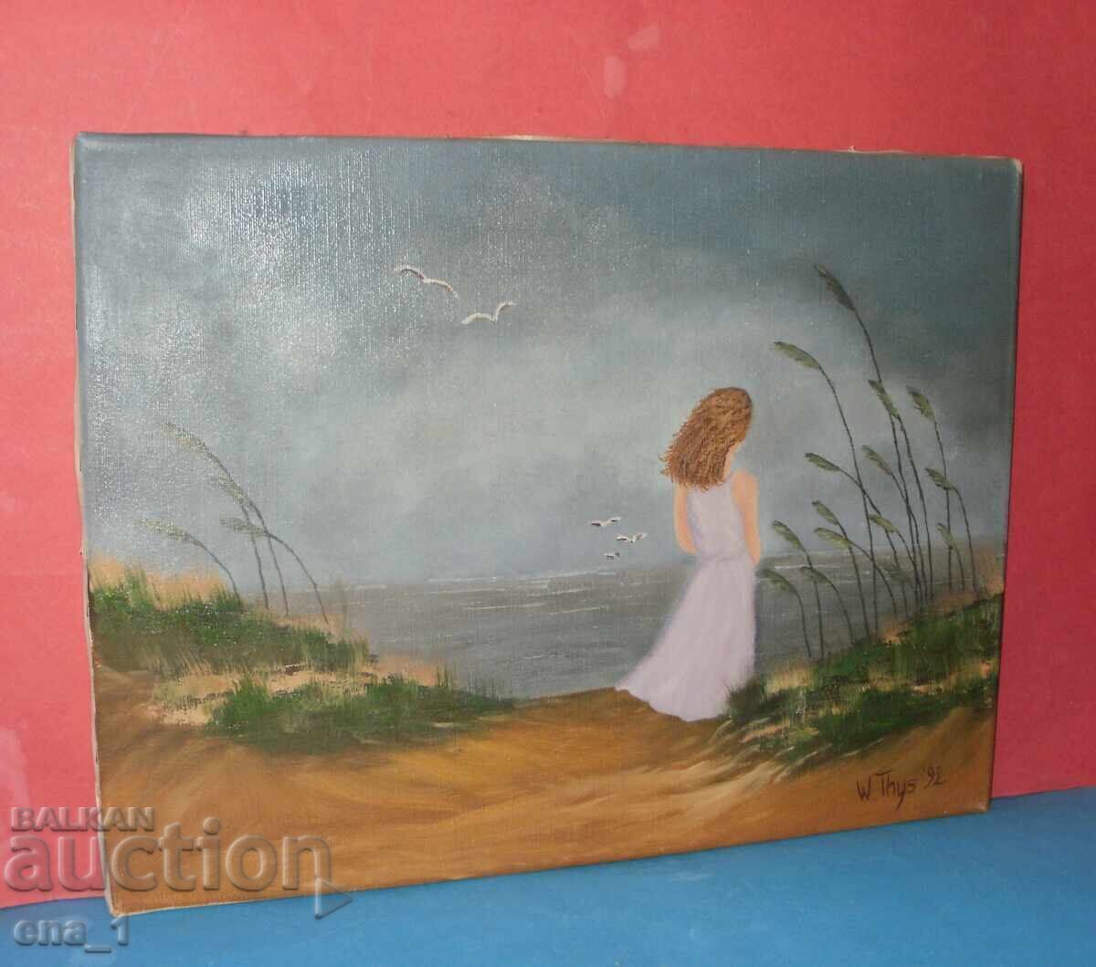 Signed original painting from 1992 - oil on canvas with price 29.99 BGN | € 15.33 Signed original painting from 1992 - oil on canvas with price 29.99 BGN | € 15.33