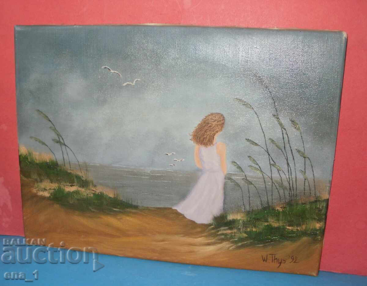 Auction Signed original painting from 1992 - oil on canvas Auction Signed original painting from 1992 - oil on canvas