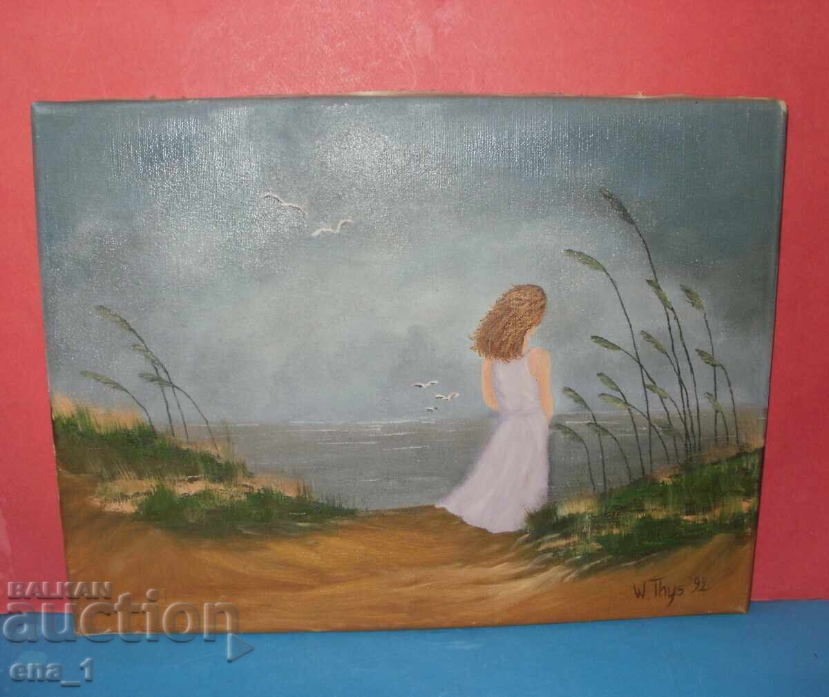 Delivery of Signed original painting from 1992 - oil on canvas