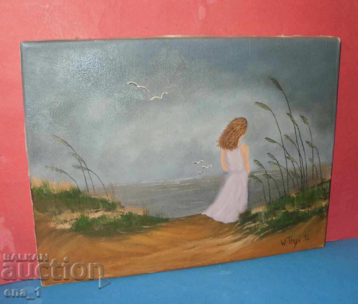 Signed original painting from 1992 - oil on canvas - 6 Signed original painting from 1992 - oil on canvas - 6