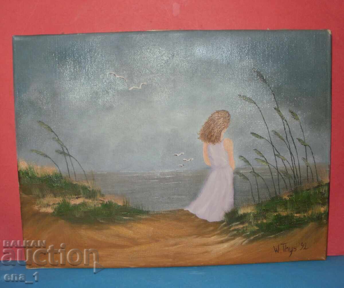 Signed original painting from 1992 - oil on canvas Signed original painting from 1992 - oil on canvas