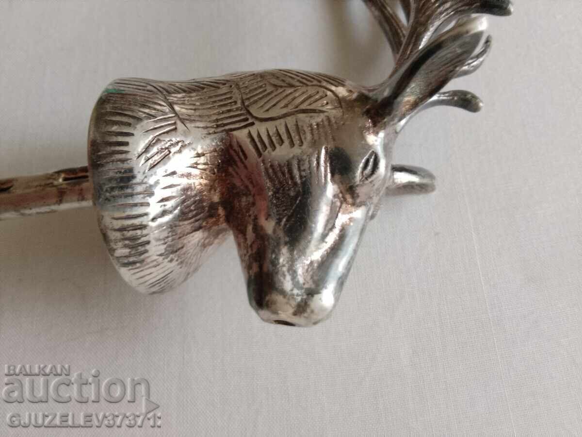 Auction Vintage tap, stopper, rare royal stag head ~ Silver plated Auction Vintage tap, stopper, rare royal stag head ~ Silver plated