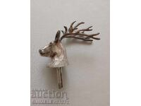 Dop vintage, dop rar cu cap de cerb regal ~ Argintat