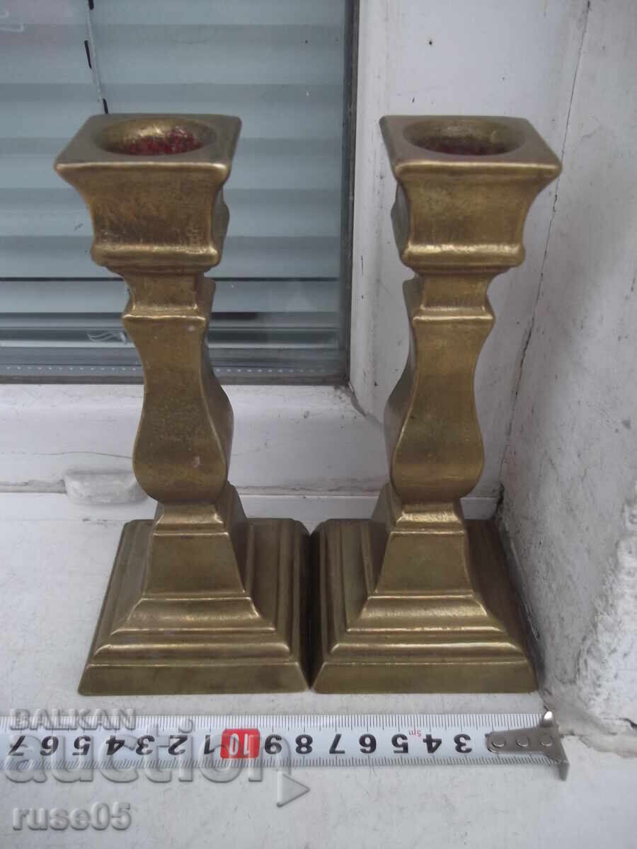 Lot of 2 bronze candlesticks - 1470 g with price 100.00 BGN | € 51.13 Lot of 2 bronze candlesticks - 1470 g with price 100.00 BGN | € 51.13