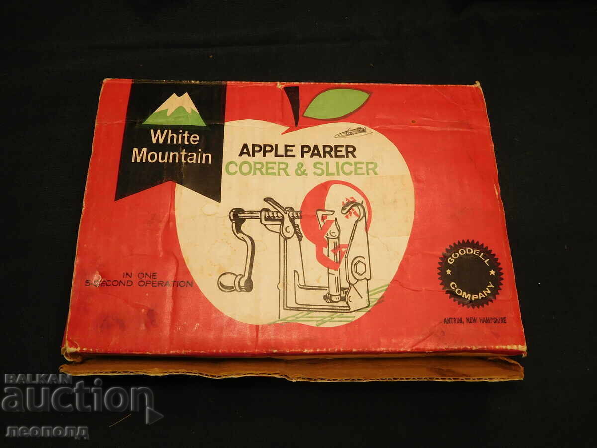 VECHE RĂZUITOARE DE MERE RETRO WHITE MOUNTAIN USA cu preț 50.00 BGN | € 25.56 VECHE RĂZUITOARE DE MERE RETRO WHITE MOUNTAIN USA cu preț 50.00 BGN | € 25.56