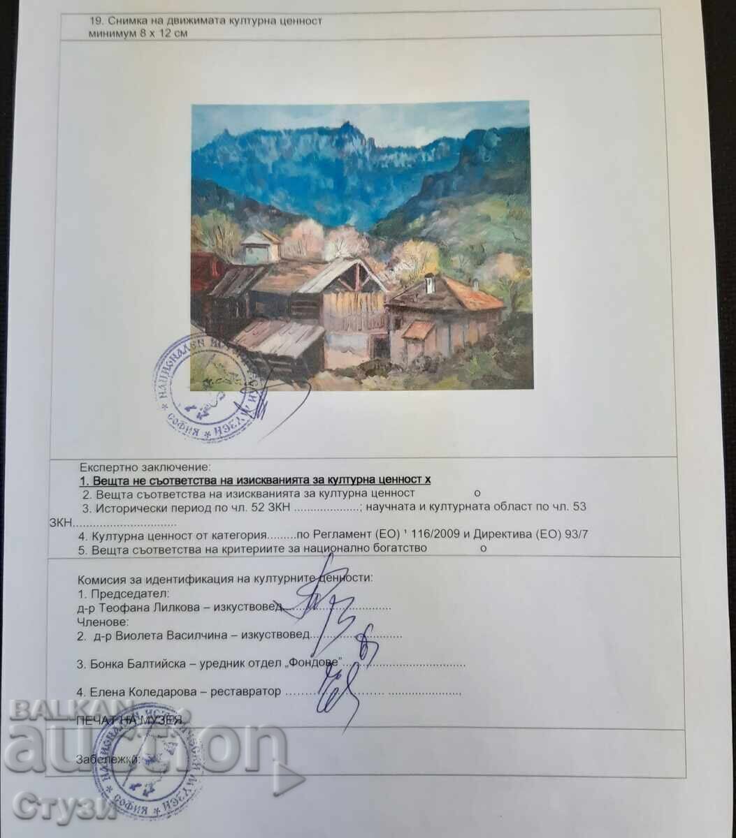 Peisaj-M. Stoychev (1930-2015), ulei, 50,5x59,5 cm, certificat - 6