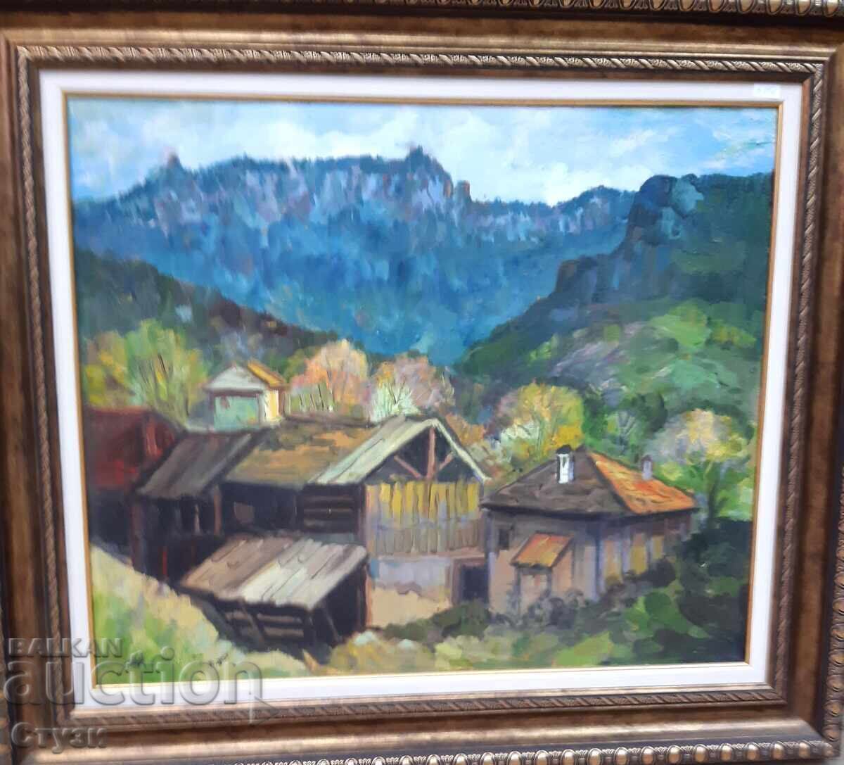 Peisaj-M. Stoychev (1930-2015), ulei, 50,5x59,5 cm, certificat