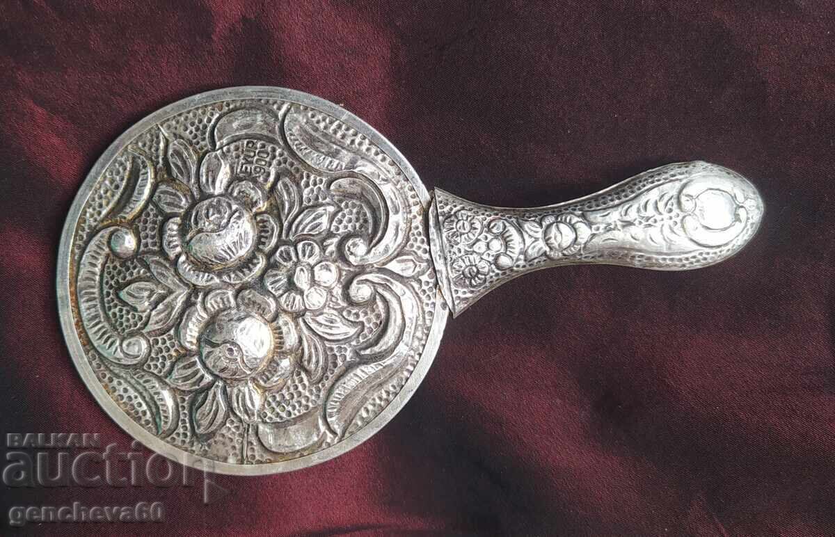 Auction  Antique Silver Mirror - 900 Grade