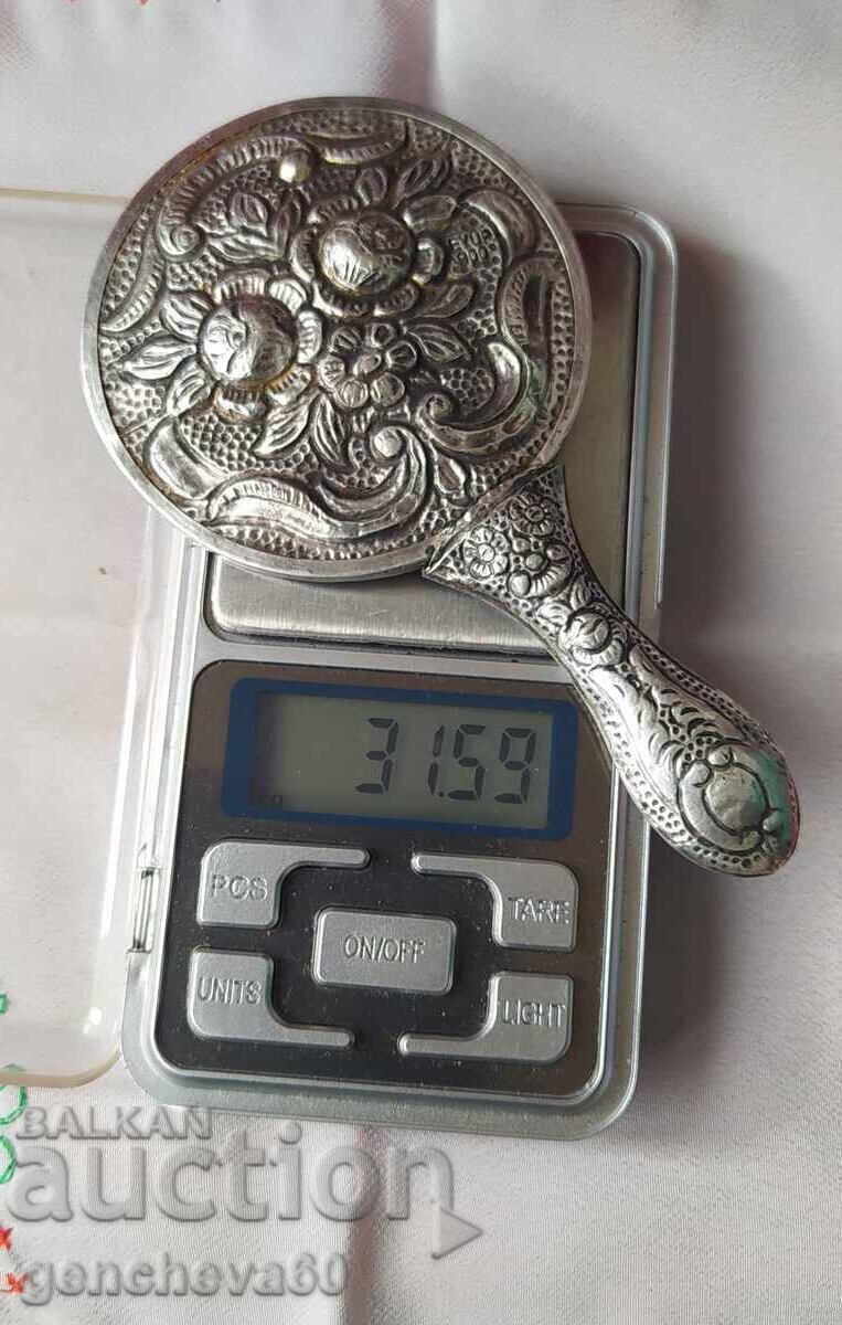 OGLINDĂ DIN ARGINT ANTIC - Probă 900 - 6